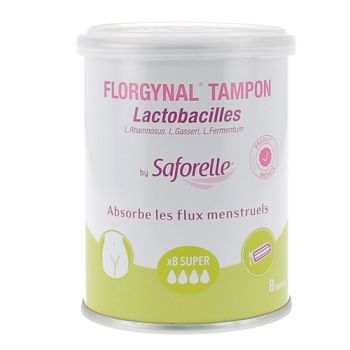 Florgynal probiotischer Tampon ohne Applikator Saforelle - Packung mit 8 Tampons