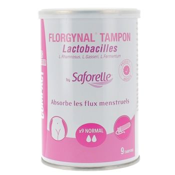 Florgynal probiotischer Tampon normal mit Saforelle-Applikator - Packung mit 9 Tampons