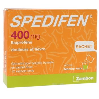 Spédifen 400 mg Minze Anis Einzeldosis - Packung mit 12 Beuteln