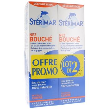 Spray gegen verstopfte Nase Stérimar - 2er-Pack mit 100 ml Sprays