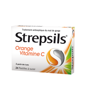 Strepsils Orange Vitamin C Lutschtabletten - Packung mit 24 Tabletten