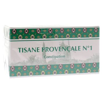 Kräutertee Provence Nr. 1 Verstopfung, Pflanzen für Teebeutel - Schachtel mit 24 Beuteln