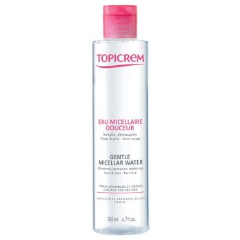 Mizellenwasser sanft für Gesicht und Augen Topicrem - Flasche mit 200 ml