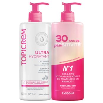 Ultra-feuchtigkeitsspendende Topicrem Körpermilch - 2er-Pack Pumpflaschen à 500 ml