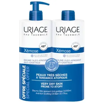 Xémose Ölberuhigungsbalsam Uriage - 2er-Pack mit 500 ml Flaschen
