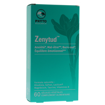 Zenytud Angst Unwohlsein Phyto Research - Packung mit 60 pflanzlichen Kapseln
