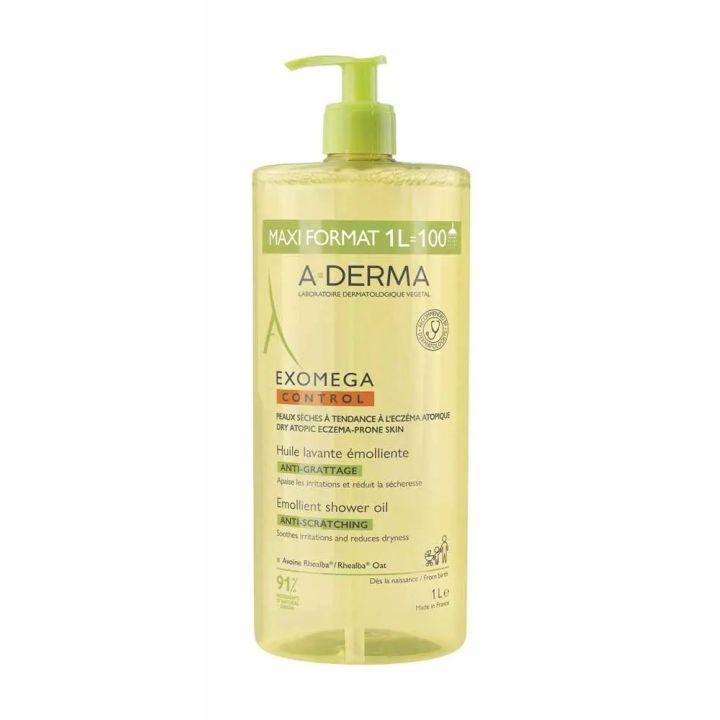 Exomega Control Emollient Waschöl gegen Juckreiz A-Derma - Pumpflasche 1L