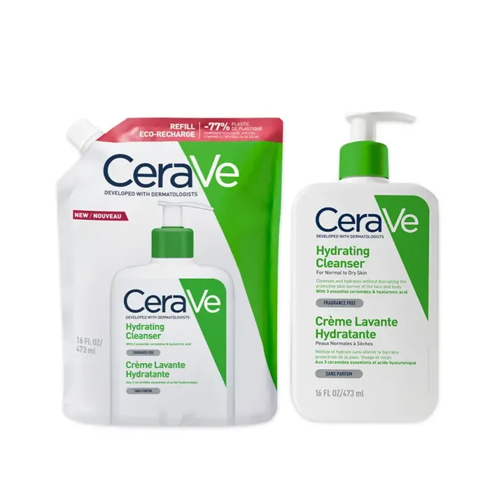 Feuchtigkeitsspendende Reinigungscreme CeraVe - eine 473ml Pumpflasche und eine 473ml Nachfüllpackung Sonderangebot