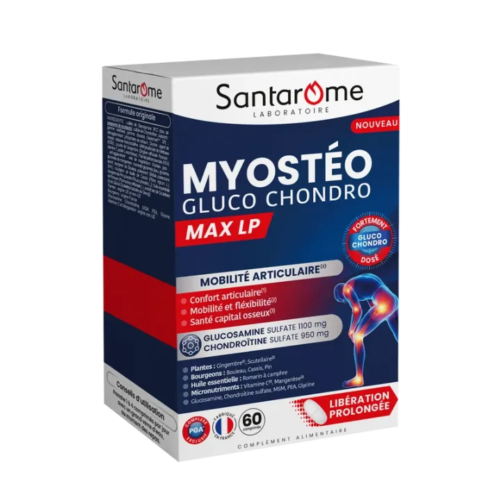 Myostéo gluco chondro max LP mobilité articulaire Santarome - boite de 60 comprimés