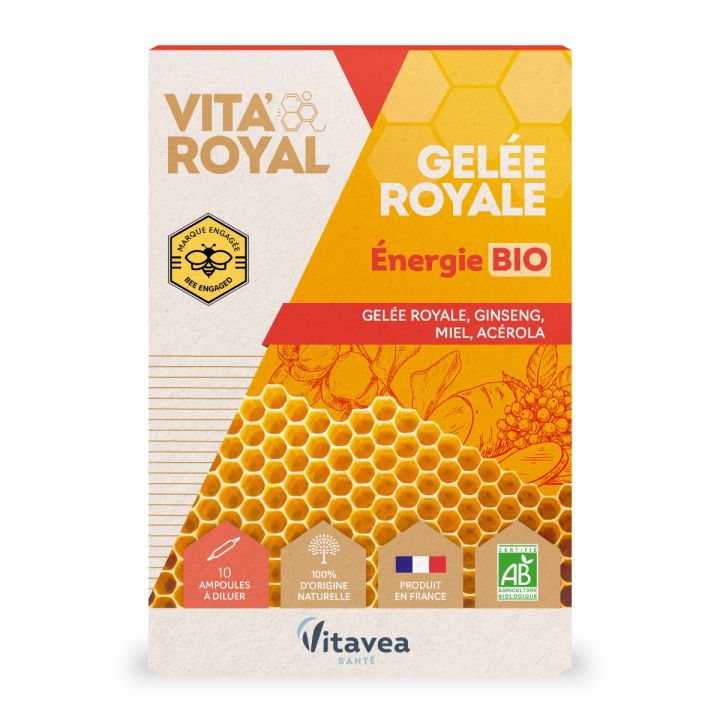 Vita'Royal Gelee Royale Energie Vitavea - Packung mit 10 Ampullen