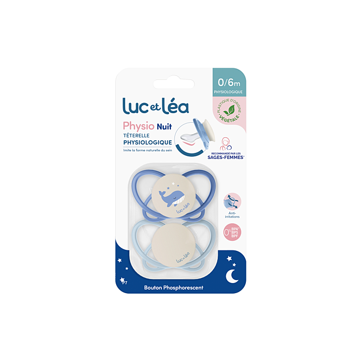 Physio Sauger physiologisch 0/6 Monate Luc und Léa - 2er Pack Schnuller