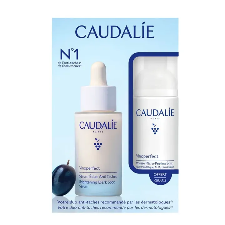 Vinoperfect Set Serum gegen Flecken + Mikro-Peeling-Schaum Caudalie - Set mit 2 Produkten