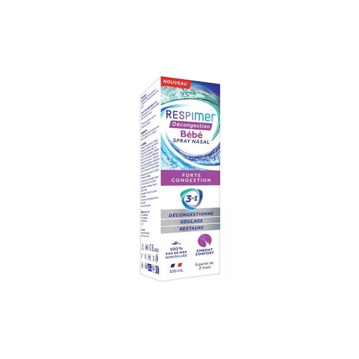 Nasenspray für Babys Entstauung Respimer - Spray von 100 ml