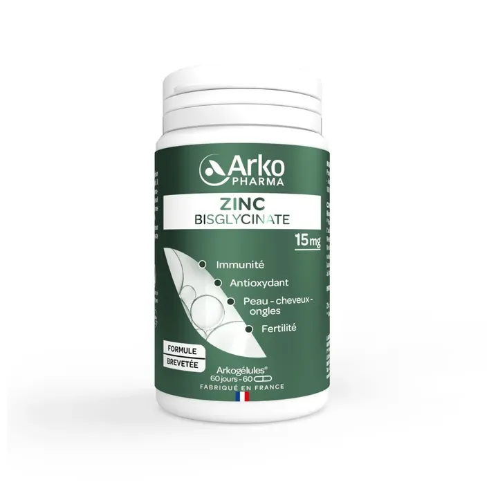 Zinc bisglycinate 15mg Arkopharma - 60 gélules