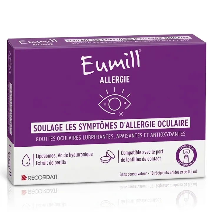 Augentropfen Allergie Eumill - Packung mit 10 Einzeldosen zu 0,5 ml