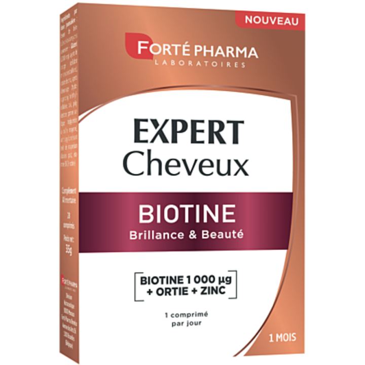 Experte Haare Biotin Forté Pharma - Packung mit 30 Tabletten