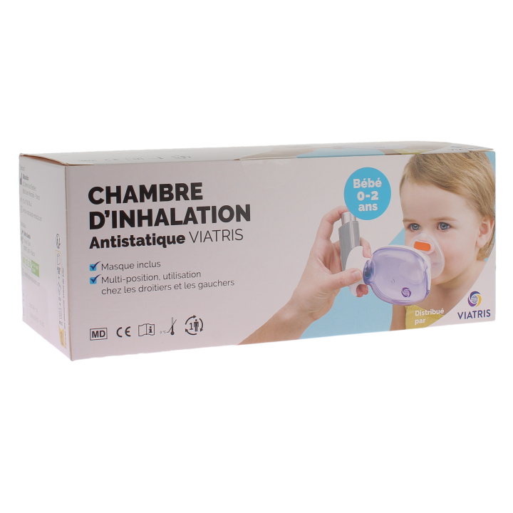 Antistatische Inhalationskammer für Babys von 0-2 Jahren Viatris - Box mit einer Inhalationskammer und Maske