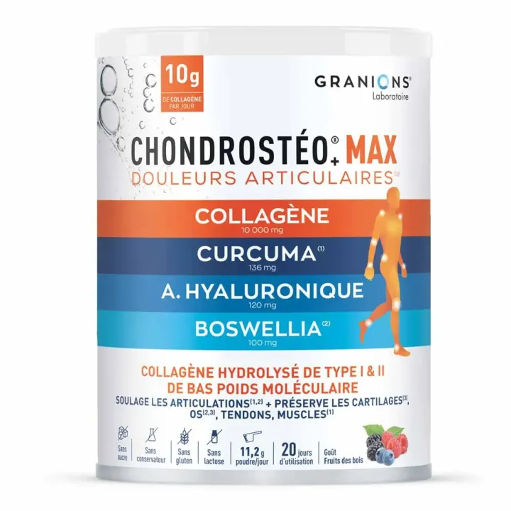 Chondrostéo+ Max Gelenkschmerzen Waldfruchtgeschmack Granions - 225g Dose