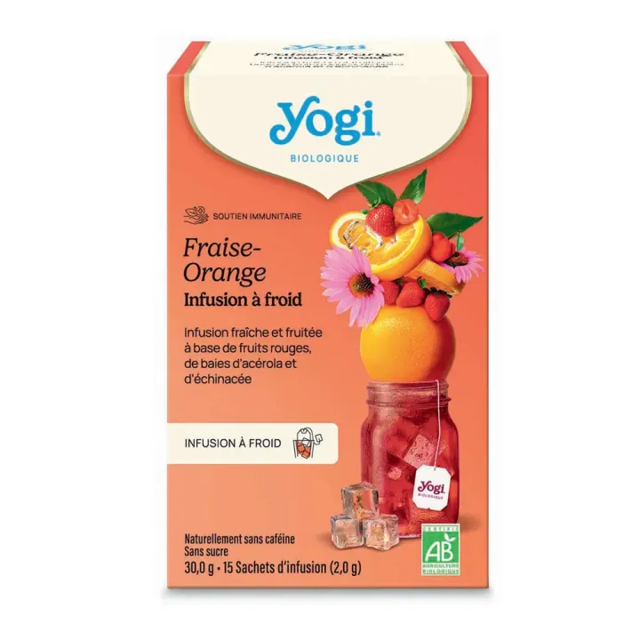 Immunsystem Unterstützung Bio Erdbeere-Orange Kaltaufguss Yogi Tea - 15 Teebeutel