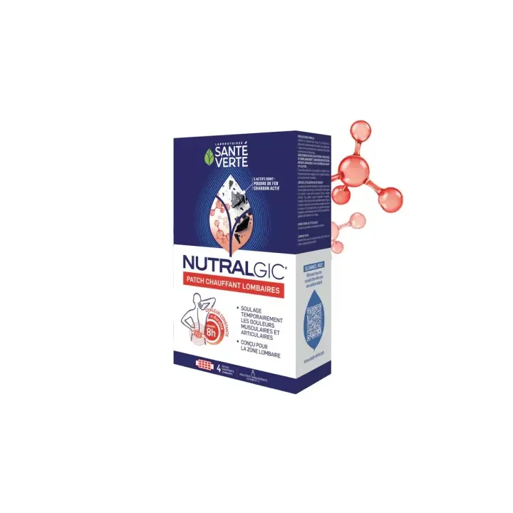 Nutralgic Wärmepflaster für die Lendenwirbelsäule Santé Verte - Packung mit 4 Pflastern