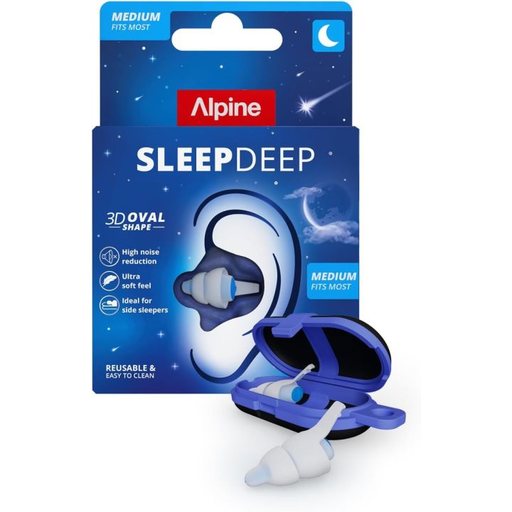 Sleep Deep Ohrstöpsel Medium Alpine - ein Paar + eine Transportbox