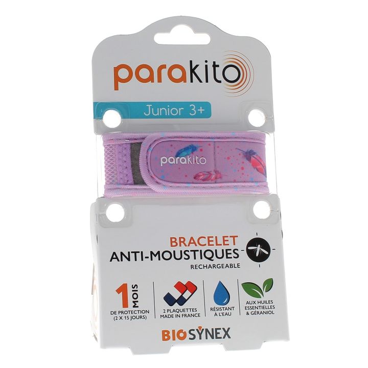 Wiederaufladbares Anti-Mücken-Armband Junior Para'kito - 1 Armband + 2 Nachfüllungen