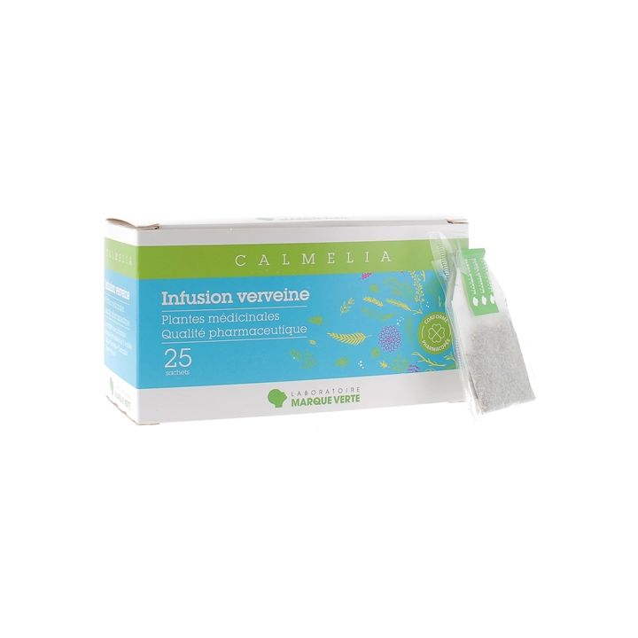 Calmelia Kräutertee Zitronenverbene Grüne Marke - Box mit 25 Beuteln