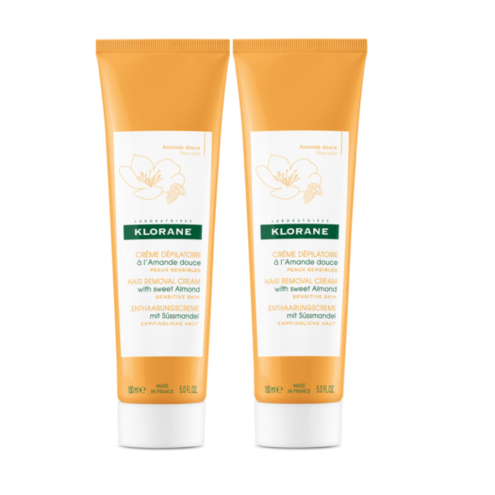 Klorane Süßmandel Enthaarungscreme - 2er Pack mit 150 ml Tuben