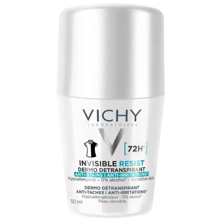 Unsichtbares Deodorant, schweißresistent, anti-irritierend, 72h Vichy