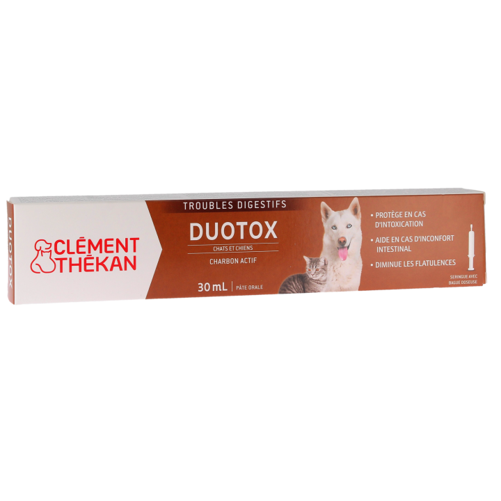 Duotox Verdauungsstörungen Hunde und Katzen Clément Thékan - orale Paste von 30g mit Spritze