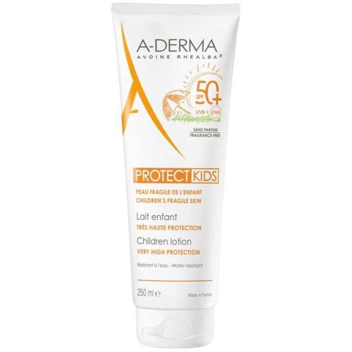Milch Kind Sehr hoher Schutz SPF 50+ Protect Kids A-Derma - Tube mit 250 ml