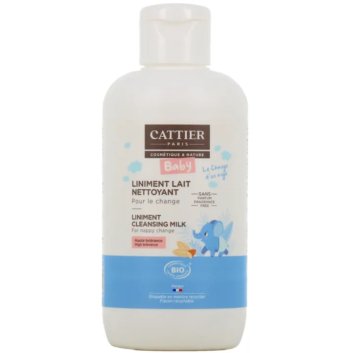 Bio Cattier Reinigungsmilch für den Windelwechsel - Flasche mit 200 ml