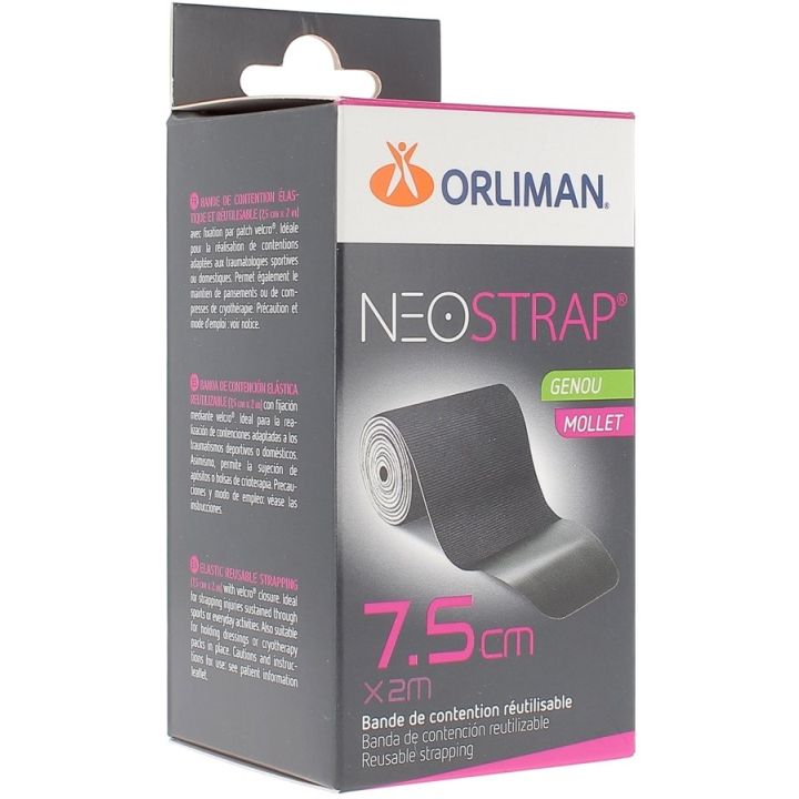 Neostrap Knie und Wade 7,5 cm x 2 m Orliman - Box mit 1 wiederverwendbarem Kompressionsband