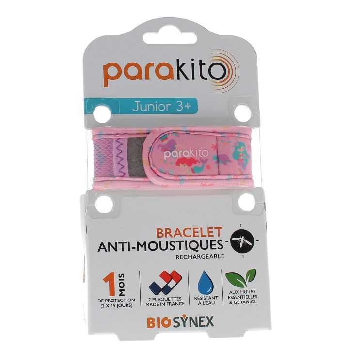 Wiederaufladbares Junior-Mückenarmband Sirene Para Kito - 1 Armband + 2 Nachfüllungen