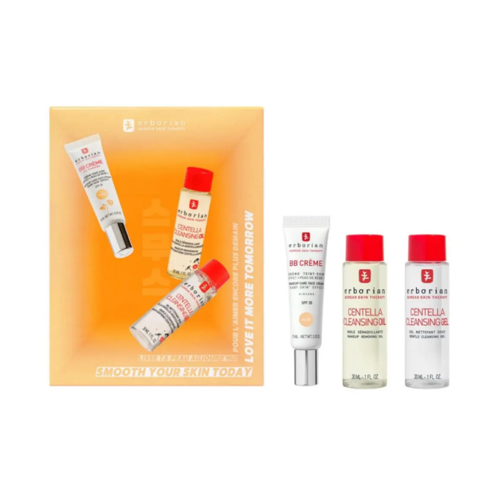 Glätten Sie Ihre Haut heute BB-Creme x Centella Reinigungsduo nude Erborian - Set mit 3 Produkten