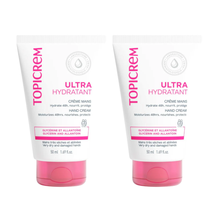 Ultra-hydratisierende Handcreme Topicrem - 2er-Pack mit 50ml Tuben