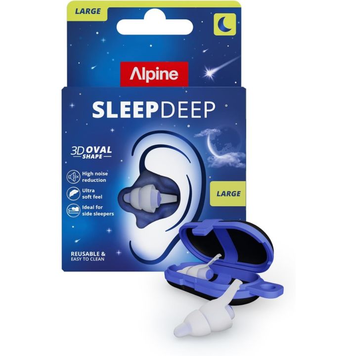 Sleep Deep Ohrstöpsel groß Alpine - ein Paar + eine Transportbox