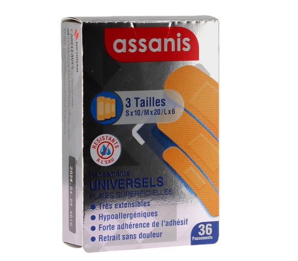 Universelle Wundverbände für oberflächliche Wunden Assanis - Packung mit 36 Verbänden - image 1