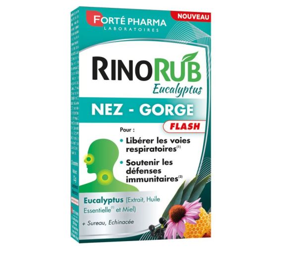 RinoRub Eukalyptus Nase und Hals Flash Forté Pharma - Packung mit 15 Tabletten - image 1