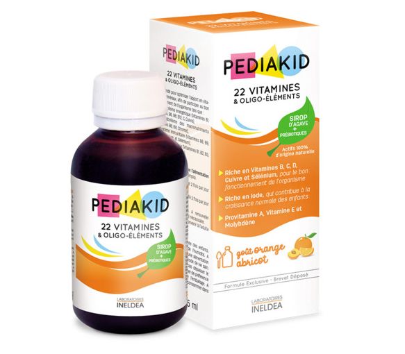 Pediakid 22 Vitamine und Spurenelemente Geschmack Orange Aprikose - Flasche mit 125 ml - image 1