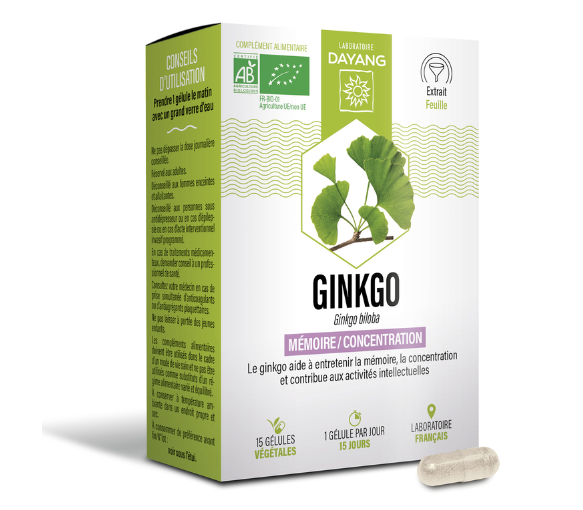 Ginkgo Gedächtnis und Konzentration Dayang - Schachtel mit 15 Kapseln - image 1