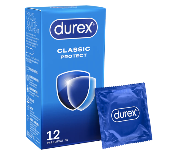 Kondome Classic Protect anatomische Form und verstärkte Dicke Durex - Schachtel mit 12 Kondomen - image 1