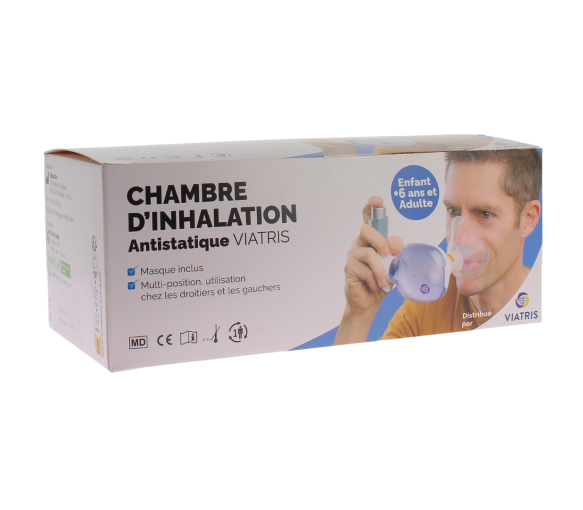 Antistatische Inhalationskammer ab 6 Jahren Viatris - Box mit einer Inhalationskammer + Maske - image 1