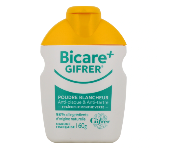 Bicare + weiße Anti-Belag & Zahnstein-Pulver Gifrer - Flasche mit 60g - image 1