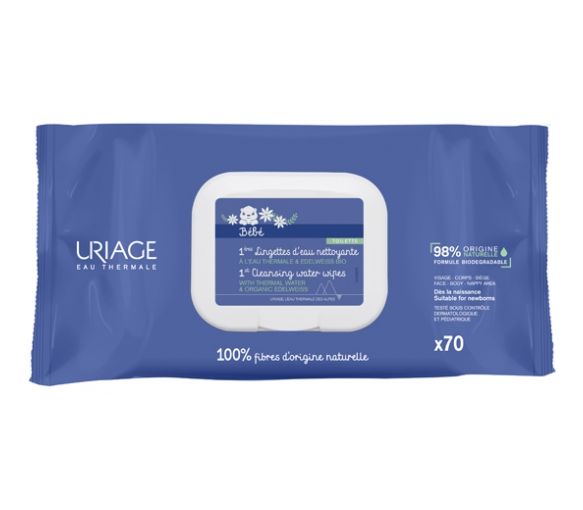 1. Reinigungstücher mit Wasser von Uriage - Packung mit 70 Tüchern - image 1