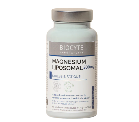 Magnesium liposomal 300mg Stress und Müdigkeit Biocyte - Dose mit 60 Kapseln - image 1