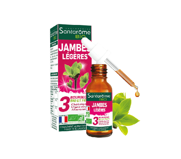 3 BIO-Knospen und frische leichte Beine Santarome bio - Flasche mit 30 ml
