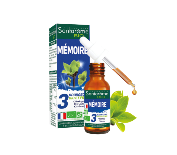 3 BIO und frische Knospen Gedächtnis Santarome BIO - Flasche mit 30 ml