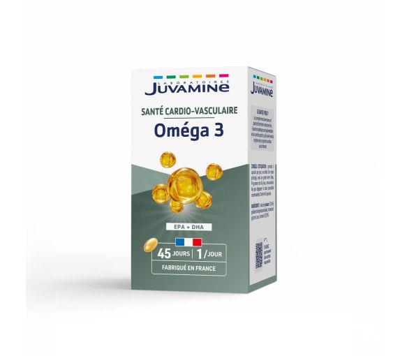Herz-Kreislauf-Gesundheit Omega 3 Juvamine - Packung mit 45 Kapseln