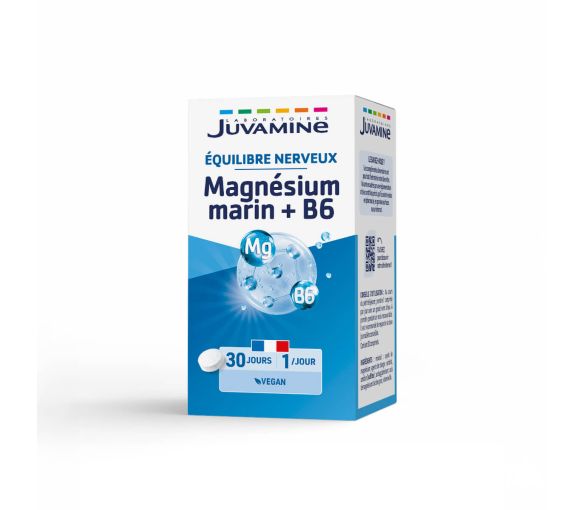 Meeresmagnesium Vitamin B6 Nervengleichgewicht Juvamine - Packung mit 30 Tabletten - image 1